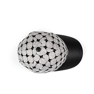 หมวกเบสบอลกีฬา6แผงหมวกผ้าแจ็คการ์ดปีกหนังปรับแต่งโลโก้ได้ - Product Image 4