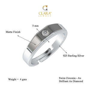 NOVAMART Fine Geometric Diamond-Rimmed 925 Sterling <b>Silver</b> Rocco <b>Adjustable</b> <b>Ring</b> for Women and Girls Wholesale Export - Product Image 5