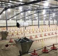 Bâtiment d'élevage de volailles à ossature métallique préfabriquée à faible coût, avec panneaux sandwich isolants, pour l'élevage