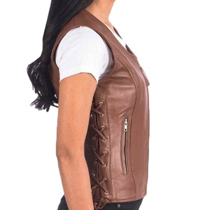 New Arrival Custom Top Quality <b>Women</b> Leather <b>Vest</b> Trendy <b>Women</b> Leather <b>Vest</b> Custom Logo OEM Service Customized Leather <b>Vest</b> - Product Image 3