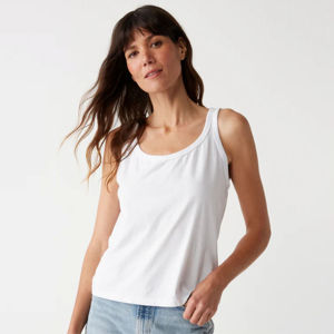 Camiseta cómoda sin mangas con cuello redondo para mujer, algodón versátil para uso diario y entrenamiento, ropa de tela de estilo largo, tarifa al por mayor - Product Image 2