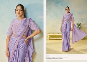 คอลเลกชันส่าหรีดีไซเนอร์หนึ่งนาทีสำหรับปาร์ตี้เสื้อผ้าอินเดียและปากีสถาน - Product Image 4