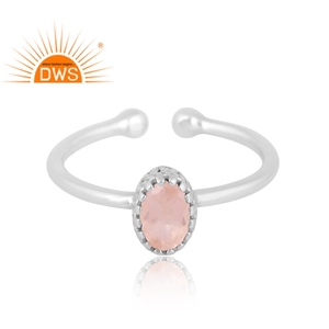 New Design 925 Silver Natural Rose <b>Quartz</b> Gemstone <b>Ring</b> For Women Custom Design Jewelry For Women Gift For Her - Product Image 3