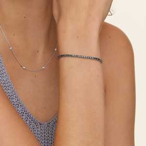 Pulsera de tenis con diamantes negros, accesorio de moda elegante de oro macizo de 0,75 CT - Product Image 2