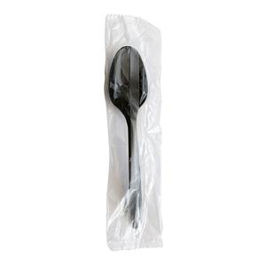 Cucharas Desechables de Plástico de Polipropileno Negras de Peso Medio, Envueltas Individualmente, 1000 Unidades/Caja para Fiestas - Product Image 2