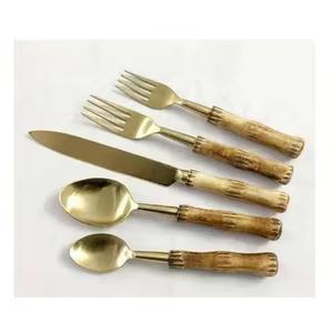 Juego de Cubiertos de Acero con Incrustaciones de Cuerno y Perilla, Juego de Cubiertos de Acero Pulido Espejo, Juego de Cubiertos con Mango de Cuerno - Product Image 5