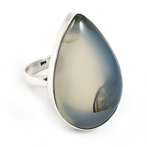 Bague en pierre précieuse Montana naturelle en forme de poire pour fille femmes bijoux en argent Sterling 925 prix de gros fabricant fournisseur - Product Image 1