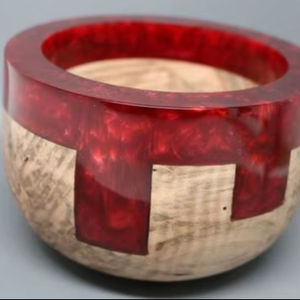 Cuenco de resina de madera único hecho a mano rústico moderno hogar decorativo centro de mesa elegante cocina arte - Product Image 1