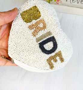 Mini monedero de moda estilo llave con cuentas a mano, Material de lona para novias, cierre de cremallera bordado, patrón de embalaje para niñas - Product Image 3