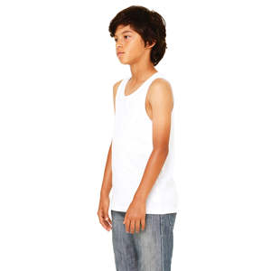 Sideseamed-Camiseta sin mangas blanca para jóvenes, camiseta Unisex de algodón peinado y anillo de 100% onzas, tamaño 4,2 - Product Image 2