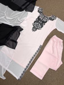 DISEÑADOR FANCY BORDADO TRABAJO TOP LARGO, PENT CON DUPATTA - Product Image 6