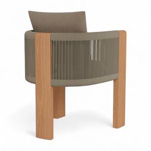 Hôtel de luxe Meubles de patio en bois de teck massif Chaise de jardin en bois naturel Coussin en corde pour la relaxation au bord de la piscine Bain de soleil en plein air - Product Image 6