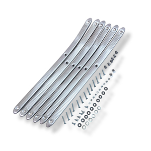 Juego de 6 estriberas delanteras de aluminio + kit de fijación Lambretta LI 125 S1 / S2 - Product Image 1