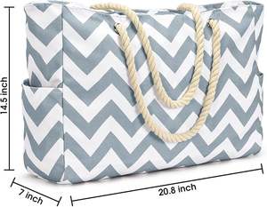 Bolsas de Playa Impermeables de Color Sólido para Mujer, Bolsa de Gran Capacidad con Cierre, Resistente a la Arena, para Piscina - Product Image 4