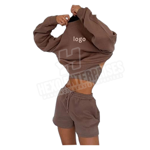 2025 vente en gros Logo personnalisé imprimé été à manches courtes hauts motard Streetwear tenue 2 pièces ensemble femmes ensembles courts - Product Image 3