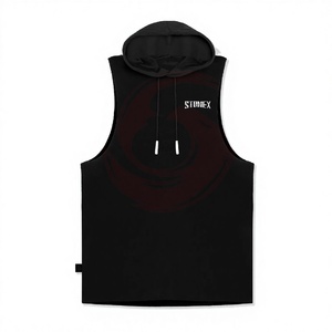 Chaleco Deportivo con Capucha sin Mangas de Poliéster de Alta Calidad con Logotipo Personalizado para Fisicoculturismo, Gimnasio y Running - Product Image 1