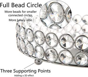 Bandeja de cristal redondeada con espejo Elegante tocador de maquillaje Bandeja de plata oscura Vidrio de lujo a prueba de óxido para tocador de baño y dormitorio - Product Image 4