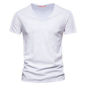 Vente en gros de t-shirts à rayures et col en O pour hommes, tissu 100% coton de haute qualité, manches courtes, vêtements décontractés en vrac respirants et écologiques - Product Image 6
