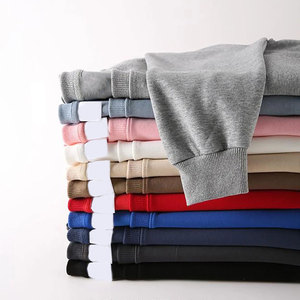 Sweats à capuche pour hommes de haute qualité Logo personnalisé imprimé multicolore chute épaule col rond sweat ample tricoté Couples enfants - Product Image 3