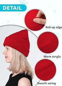 2025 New Design Wool/Cotton Breathable <b>Waterproof</b> Jacquard Unisex Adult <b>Beanie</b> Hats OEM Service Wholesale Custom Made High - Product Image 3