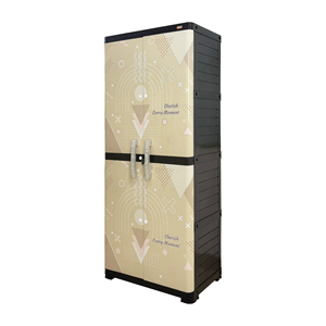 Deluxe Rounded Double Door Plastic Furniture Cabinet/<b>Wardrobe</b>/Closet with <b>Large</b> Storage Organizer for Bedroom Office Living Room - Product Image 2
