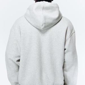 Sweat à capuche oversize d'hiver uni 400g tricoté zippé service OEM 100% coton écologique logo brodé - Product Image 4