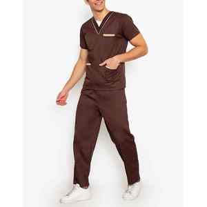 Ventes en gros de tenues médicales personnalisées pour hommes et femmes, uniformes d'infirmière à manches courtes avec pantalon de jogging, costume de médecin d'hôpital - Product Image 4
