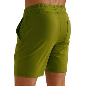 Shorts de sport décontractés pour hommes, taille mi-haute, motif uni, tricotés, fermeture élastique, séchage rapide, 94% polyester 6% élasthanne, service OEM - Product Image 2