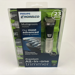 เครื่องโกนหนวด Philips Norelco Multigroom 7000 รุ่นใหม่เอี่ยมของแท้  วัสดุสแตนเลส  แบบออลอินวัน - 23 ชิ้น - Product Image 1