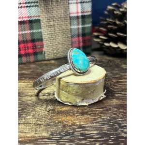 Southwest #19 Kingman Turquoise Sterling <b>Silver</b> <b>Cuff</b> <b>Bracelet</b> Made Style-Fashionable Kingman Turquoise Sterling <b>Cuff</b> <b>Bracelet</b> - Product Image 3