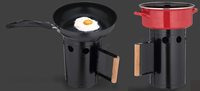 Pemantik arang dengan gagang/pemantik BBQ untuk berkemah/chimney pemantik BBQ logam dengan gagang kayu/pemantik arang cepat angeethi