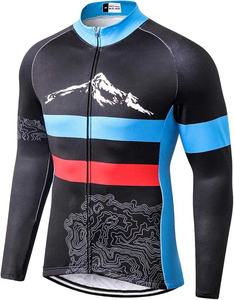 Veste de cyclisme thermique en polaire d'hiver à manches longues coupe-vent pour hommes, veste de vélo avec poches, veste de vélo de route sublimée - Product Image 3