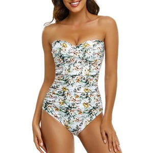 2023 Custom Logo Women's <b>Tummy</b> <b>Control</b> Strapless One Piece Swimsuit Online Sublimation Whole Sale Tank Bra Type - Product Image 1