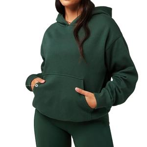 OEM Anti-Pilling Custom Heavyweight 100% algodón Drop-Shoulder Pullovers Hoodies para mujeres Transpirable Front Acid Washed Hoodies - Product Image 1