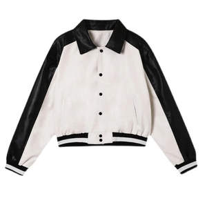 Chaquetas Cortavientos de Béisbol Varsity para Mujer al por Mayor de Moda OEM, Personalizadas, de Satén, Impermeables, para Invierno - Product Image 1