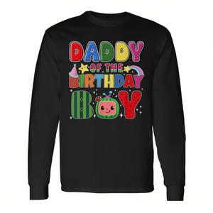 T-shirt promozionale a maniche lunghe coordinata per la famiglia Melon, modello Daddy of the Birthday Boy - Product Image 2