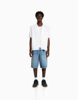 Short en jean baggy de style décontracté pour hommes, demi-pantalon avec coupe ample, mode d'été, motif solide, streetwear le plus exigeant