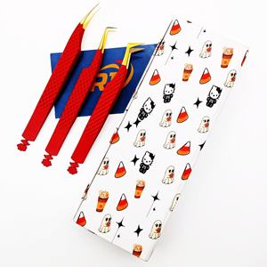 Pinzas de extensión de pestañas personalizables de alta calidad, empuñadura de diamante, mango de estilo CNC, punta de fibra sostenible - Product Image 1