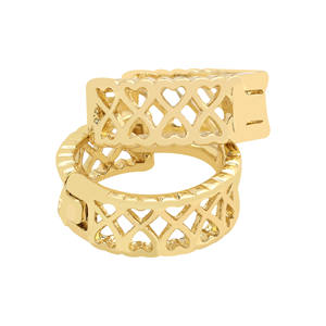 Elegantes pendientes de aro chapados en oro, proveedor de joyería de moda personalizada, fabricante de bisutería, chapado en oro laminado - Product Image 2