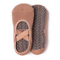 Chaussettes de sport pour femmes en coton doux, respirantes et écologiques, antidérapantes, à sangle croisée, pour yoga, pilates, ballet et entraînement en intérieur
