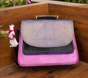 มาใหม่รูปแบบจระเข้แฮนด์เมดของแท้หนังสลิงกระเป๋าสไตล์ตะวันตกหรูหรารีไซเคิลหนังC Rossbodyกระเป๋าสําหรับสตรี - Product Image 4