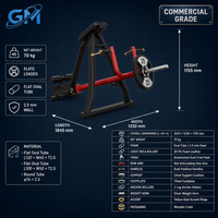 Equipo de Ejercicio de Fuerza Comercial: Máquina de Remo con Barra en T, Equipo de Gimnasio para Fitness, Remo con Palanca Inclinada para Club