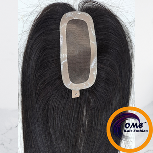 Topper de cabello Remy con ondas naturales indias y ondas corporales para mujer con múltiples densidades, Base Mono, cierre de seda, estilo recto - Product Image 2