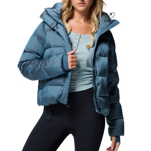 Veste matelassée pour femme avec logo personnalisé, élégante, chaude, épaisse, en duvet, veste matelassée d'hiver pour femme, tissu ultra-doux - Product Image 3