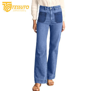 Pantalon cargo taille haute pour femme Jeans en denim taille haute élégants - Product Image 3