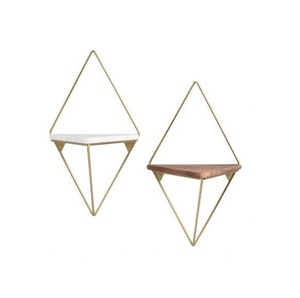 Metal Wall Racks Triangle Shape with Wooden <b>Book</b> Raks <b>Storage</b> Iron Black Powder Coted Finished Wall Rack Antique Design - Product Image 5