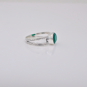 925 Sterling Silver Ladies Fine Jewelry Ring <b>Green</b> Onyx Cut Gemstone Diamond for Wedding Casual Party Wear Wholesale Factory - Product Image 3