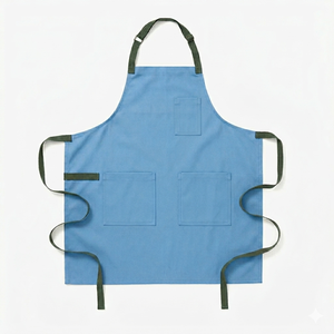 High Quality Sleeveless Bib <b>Kitchen</b> <b>Apron</b> Long Canvas Water Resistant Embroidered Washable Chef's Clothing for Men Women - Product Image 6