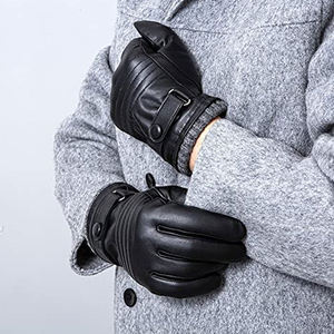 Guantes de Vestir de Cuero Genuino Ecológicos Personalizados de Nueva Llegada en Oferta, Guantes Negros de Invierno para Hombre, Duraderos, Deportivos y de Uso Diario - Product Image 6