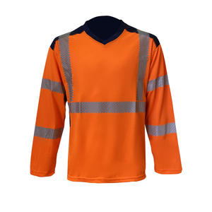 T-shirts de sécurité réfléchissants haute visibilité pour hommes Vêtements de sécurité pour travaux de construction à manches longues - Product Image 1